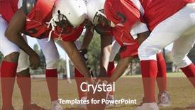  Presentation with football players field - Audience pleasing slide deck consisting of game plan - american football players backdrop and a tawny brown colored foreground