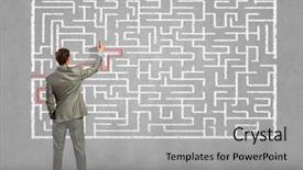  Presentation with find - Slide set with engineering - back view of engineer woman background and a gray colored foreground