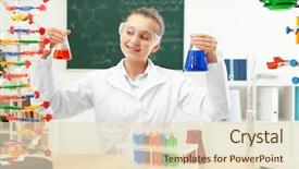  Presentation with table chemistry - PPT layouts enhanced with game testing - school girl sitting at table background and a lemonade colored foreground