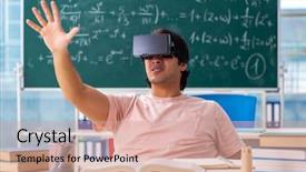  Presentation with young college student diagnosis of sti - Presentation theme having game testing - young male student background and a coral colored foreground