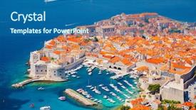  Presentation with dubrovnik - Cool new presentation theme with travel destination city of dubrovnik backdrop and a ocean colored foreground