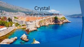  Presentation with dubrovnik - PPT theme enhanced with travel destination city of dubrovnik background and a teal colored foreground