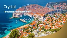  Presentation with earth day - Colorful slide set enhanced with famous european city of dubrovnik backdrop and a yellow colored foreground