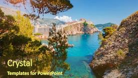  Presentation with dalmatia - Audience pleasing PPT theme consisting of sunny day location place croatia backdrop and a tawny brown colored foreground