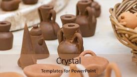  Presentation with fair - PPT theme having handmade medieval crafts fair tradition background and a coral colored foreground