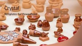  Presentation with culture and tradition - Audience pleasing PPT theme consisting of handmade medieval crafts fair tradition backdrop and a coral colored foreground