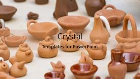  Presentation with craft fair - Beautiful slide deck featuring handmade medieval crafts fair tradition backdrop and a coral colored foreground