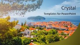  Presentation with dalmatia - Presentation theme having splendid view at famous european background and a light blue colored foreground