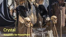  Presentation with throne - Presentation consisting of throne of furs and skulls background and a tawny brown colored foreground