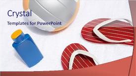  Presentation with composition of earth - Presentation enhanced with game volley ball - summer composition background and a  colored foreground