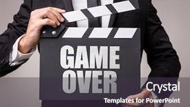  Presentation with arcade game - PPT theme consisting of game background and a tawny brown colored foreground