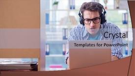  Presentation with addict - PPT theme consisting of gamer addict playing computer games background and a light blue colored foreground