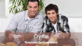  Presentation with video game 3d play games - Audience pleasing presentation theme consisting of games and eating junk-food backdrop and a violet colored foreground