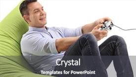  Presentation with video game 3d play games - Slide deck consisting of games isolated on white background background and a  colored foreground