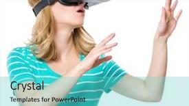  Presentation with virtual reality - Presentation theme consisting of games isolated on white background background and a teal colored foreground