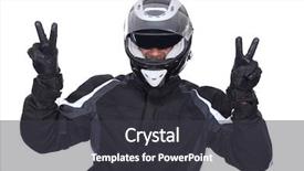  Presentation with victory - Amazing presentation theme having games motorsports - biker doing victory sign backdrop and a  colored foreground