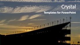 Presentation with stadium - Presentation theme consisting of games motorsports - clouds move over a stadium background and a gray colored foreground