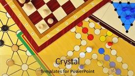  Presentation with fox - Amazing presentation having games of ludo halma chess backdrop and a yellow colored foreground
