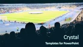  Presentation with football stadium - Audience pleasing theme consisting of games sports - fans watching football game backdrop and a navy blue colored foreground