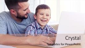  Presentation with computer games - Slides enhanced with games together family spending time background and a coral colored foreground