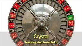  Presentation with roulette - Presentation theme featuring games wheels - old roulette wheel isolated background and a tawny brown colored foreground