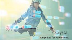  Presentation with virtual reality - Slide deck with games-with-vr-a-modern background and a mint green colored foreground