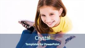  Presentation with win win - PPT theme enhanced with gamification - lovely happy girl smiling widely background and a ocean colored foreground