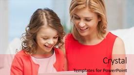  Presentation with mechanic inspection tablet - Theme enhanced with gaming app - picture of mother and daughter background and a  colored foreground