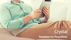  Presentation with technology learning - Audience pleasing theme consisting of gaming app - technology leisure lifestyle and distance backdrop and a coral colored foreground