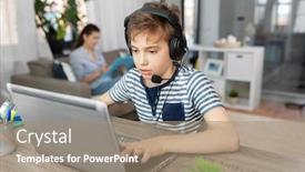  Presentation with gaming - Presentation featuring gaming-education-and-school-concept background and a coral colored foreground