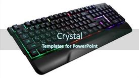  Presentation with gaming - Slides featuring gaming-keyboard-with-rgb-light background and a tawny brown colored foreground