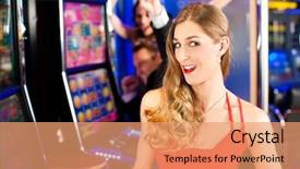  Presentation with slot machine - Audience pleasing slides consisting of friends in casino backdrop and a coral colored foreground