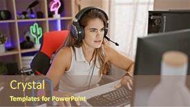  Presentation with night - PPT theme consisting of gaming-night-vibes-young-hispanic and a coral colored foreground