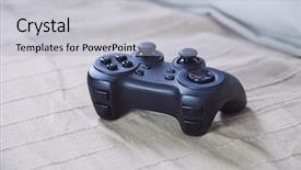  Presentation with video game - PPT theme featuring gaming station - video game controller background and a  colored foreground