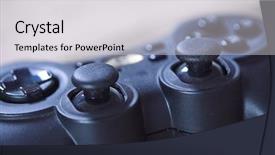  Presentation with war video game - PPT theme enhanced with gaming station - video game controller background and a  colored foreground