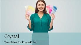  Presentation with design teal color - Colorful slides enhanced with gamma - color scheme decoration design backdrop and a  colored foreground