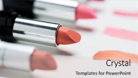  Presentation with beauty cosmetics - Presentation theme consisting of gamma - cosmetics makeup and beauty concept background and a lemonade colored foreground