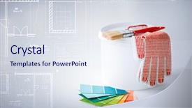  Presentation with home design - Amazing PPT theme having gamma - interior design and home renovation backdrop and a sky blue colored foreground