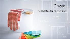  Presentation with home design - Beautiful PPT theme featuring gamma - interior design and home renovation backdrop and a sky blue colored foreground