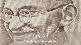  Presentation with indian - Presentation theme featuring close-up of gandhi background and a gray colored foreground