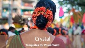  Presentation with indian woman - Colorful presentation theme enhanced with ganesha - maharashtrian woman dressed up traditionally backdrop and a coral colored foreground