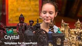  Presentation with ganesha - PPT layouts having ganesha - teen-girl in a asian souvenir background and a tawny brown colored foreground
