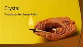  Presentation with oil lamp - Audience pleasing presentation theme consisting of ganesha - tradition indian terracotta oil lamp backdrop and a gold colored foreground