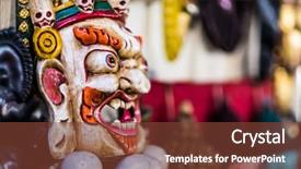  Presentation with ganesha - PPT theme with ganesha - traditional red bhairav hindu mask background and a tawny brown colored foreground