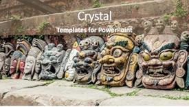  Presentation with demon - PPT layouts having ganesha god - nepalese traditional demon mask background and a coral colored foreground