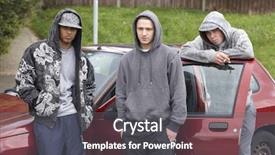  Presentation with cars - Presentation with gang - group of young men background and a gray colored foreground