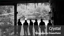  Presentation with orchestra silhouette music outside - PPT theme enhanced with gang - outlines of dangerous guys outside background and a dark gray colored foreground