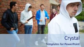  Presentation with angry - Colorful theme enhanced with gang - portrait of angry guy looking backdrop and a light blue colored foreground