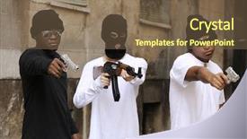  Presentation with members - Audience pleasing presentation consisting of gang members or guerrilla backdrop and a tawny brown colored foreground