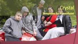  Presentation with unemployment - Cool new presentation with gang of youths sitting backdrop and a  colored foreground